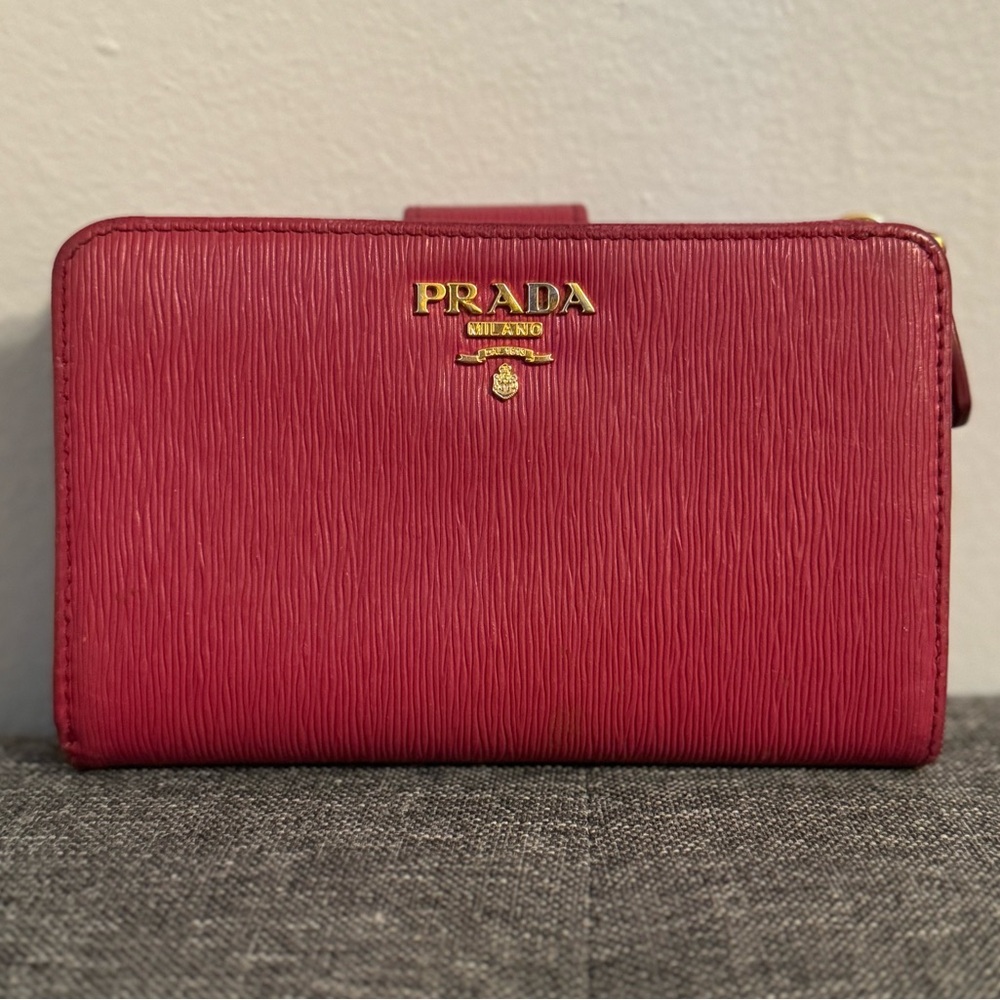 Prada Vitello Move Leather French Wallet